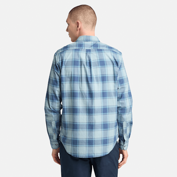 Timberland Poplin Check Shirt Dark Denim Men'S