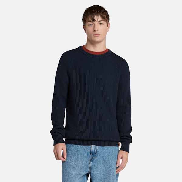 Timberland Raglan Sleeve Ribbed Sweater Dark Sapphire Men'S