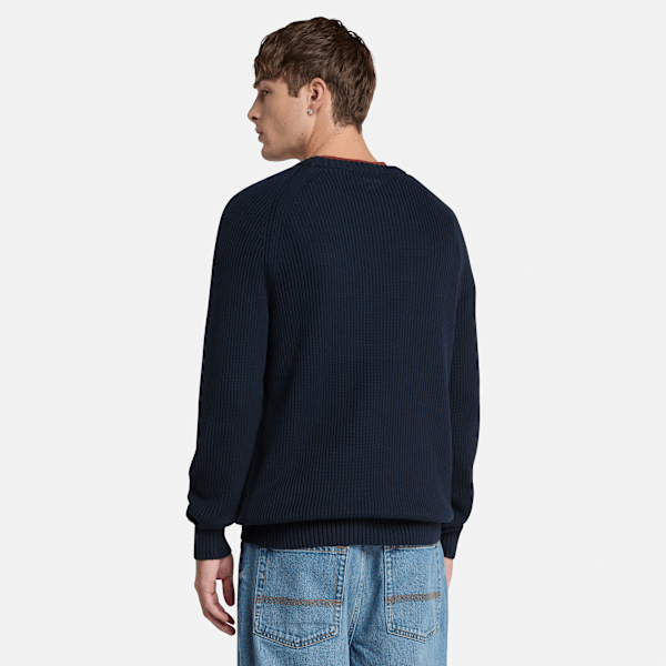 Timberland Raglan Sleeve Ribbed Sweater Dark Sapphire Men'S