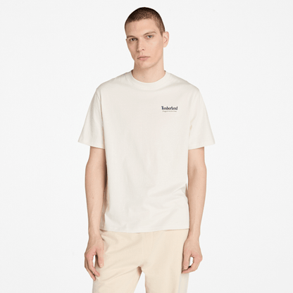 Timberland Rugged Active Gear Back Graphic T-Shirt Vintage White Men'S