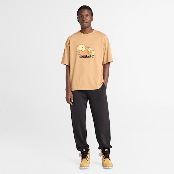 Timberland "Shades Of Happiness" T-Shirt Wheat Happy Face Print Men'S