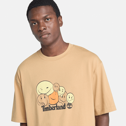 Timberland "Shades Of Happiness" T-Shirt Wheat Happy Face Print Men'S