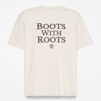 Timberland Slogan T-Shirt Vintage White Men'S