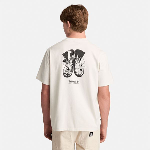 Timberland Slogan T-Shirt Vintage White Men'S