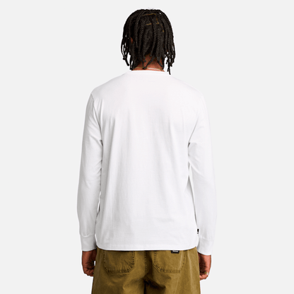 Timberland Stack Logo Colored Long Sleeve T-Shirt White Men'S