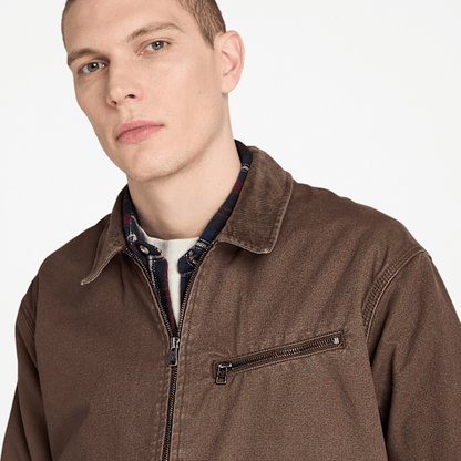 Timberland Strafford Washed Canvas Jacket Chocolate Brown Men'S