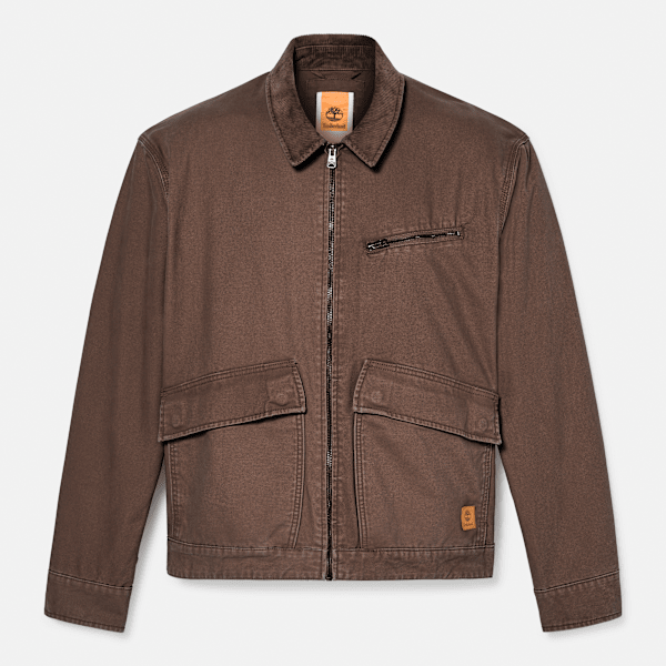 Timberland Strafford Washed Canvas Jacket Chocolate Brown Men'S