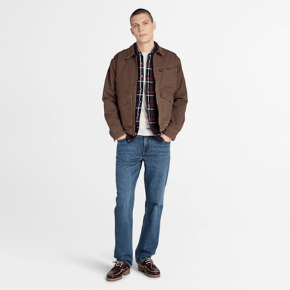 Timberland Strafford Washed Canvas Jacket Chocolate Brown Men'S