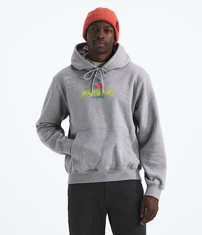The North Face Men TNF Essential Expedition Series HoodieGraphic Anthracite Grey TNF Pale Grey Heather