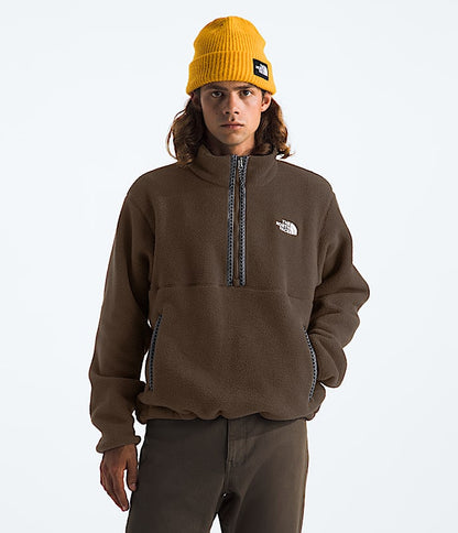 The North Face Men TNF Fleeski Zip Pullover Smokey Brown Woodland Green Sumac TNF Black/TNF Black