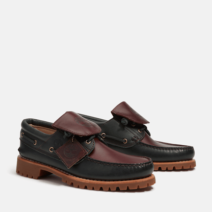 Timberland Authentic 3-Eye Lug Boat Shoe Dark Green Full-Grain/Dark Brown Men'S