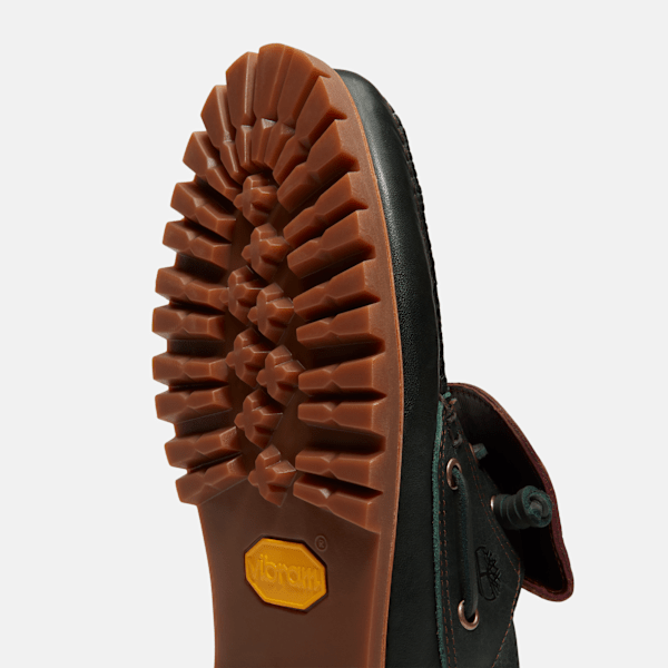 Timberland Authentic 3-Eye Lug Boat Shoe Dark Green Full-Grain/Dark Brown Men'S