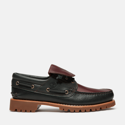 Timberland Authentic 3-Eye Lug Boat Shoe Dark Green Full-Grain/Dark Brown Men'S