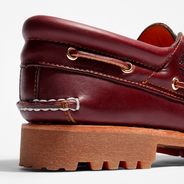 Timberland Authentic 3-Eye Lug Handsewn Boat Shoe Burgundy Men'S