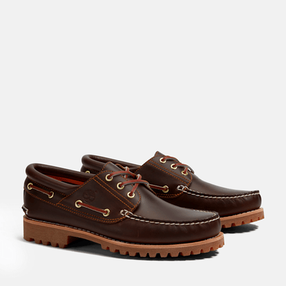 Timberland Authentic 3-Eye Lug Handsewn Boat Shoe Brown Men'S