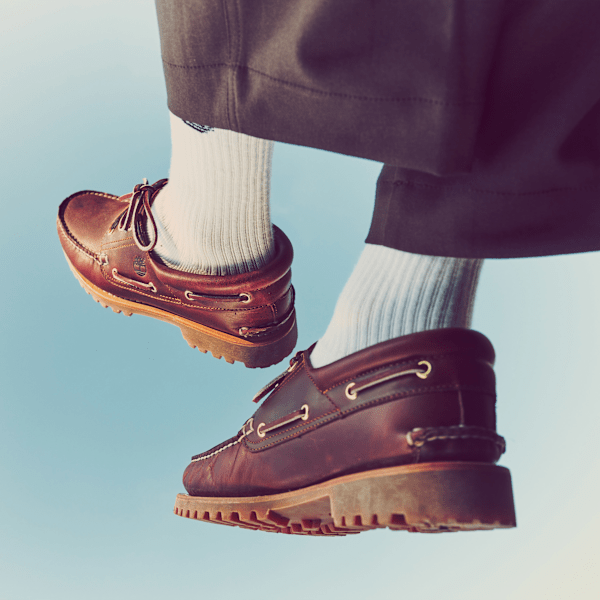 Timberland Authentic 3-Eye Lug Handsewn Boat Shoe Burgundy Men'S