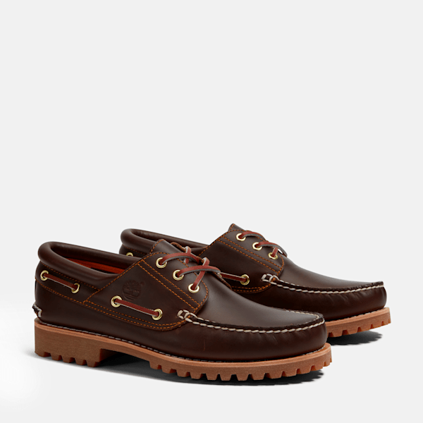 Timberland Authentic 3-Eye Lug Handsewn Boat Shoe Brown Men'S
