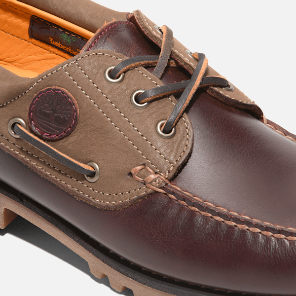 Timberland Authentics 3-Eye Boat Shoe Root Beer Full-Grain Men'S