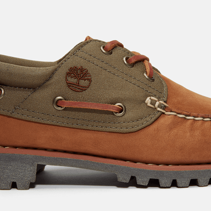 Timberland Authentics 3-Eye Boat Shoe Medium Brown Nubuck Men'S