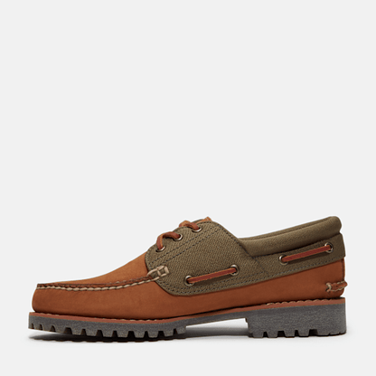 Timberland Authentics 3-Eye Boat Shoe Medium Brown Nubuck Men'S