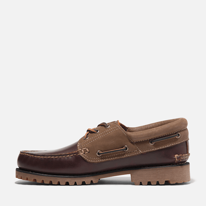 Timberland Authentics 3-Eye Boat Shoe Root Beer Full-Grain Men'S