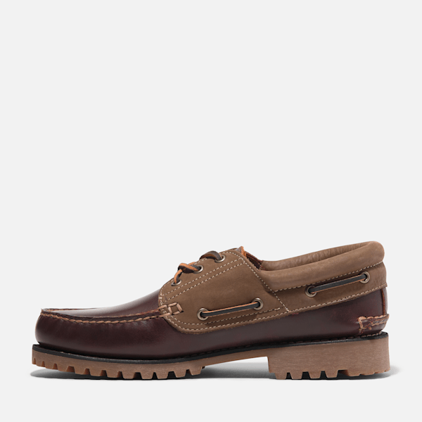 Timberland Authentics 3-Eye Boat Shoe Root Beer Full-Grain Men'S