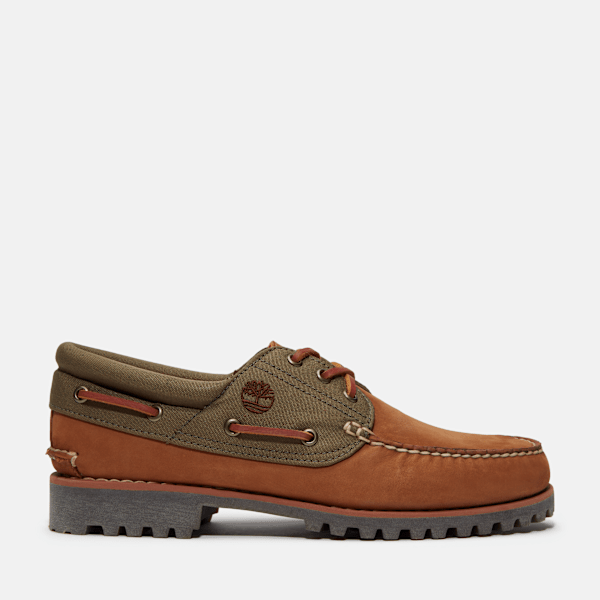Timberland Authentics 3-Eye Boat Shoe Medium Brown Nubuck Men'S
