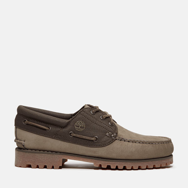 Timberland Authentics 3-Eye Boat Shoe Olive Nubuck Men'S