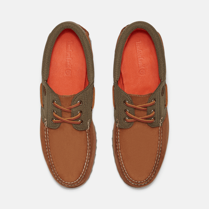 Timberland Authentics 3-Eye Boat Shoe Medium Brown Nubuck Men'S