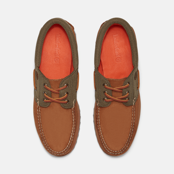 Timberland Authentics 3-Eye Boat Shoe Medium Brown Nubuck Men'S