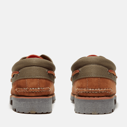Timberland Authentics 3-Eye Boat Shoe Medium Brown Nubuck Men'S