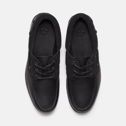 Timberland Emerald Woods 3-Eye Lug Handsewn Boat Shoe Black Full-Grain Men'S