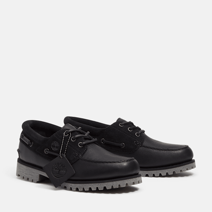 Timberland Emerald Woods 3-Eye Lug Handsewn Boat Shoe Black Full-Grain Men'S