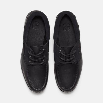 Timberland Emerald Woods 3-Eye Lug Handsewn Boat Shoe Black Full-Grain Men'S
