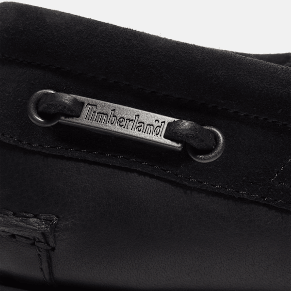 Timberland Emerald Woods 3-Eye Lug Handsewn Boat Shoe Black Full-Grain Men'S