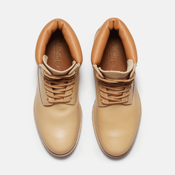 Timberland Founder'S Premium 6-Inch Waterproof Boot Beige Full-Grain Men'S