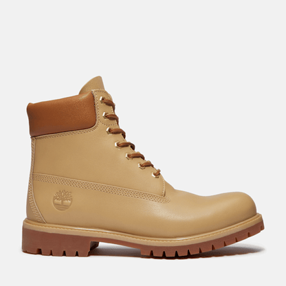 Timberland Founder'S Premium 6-Inch Waterproof Boot Beige Full-Grain Men'S