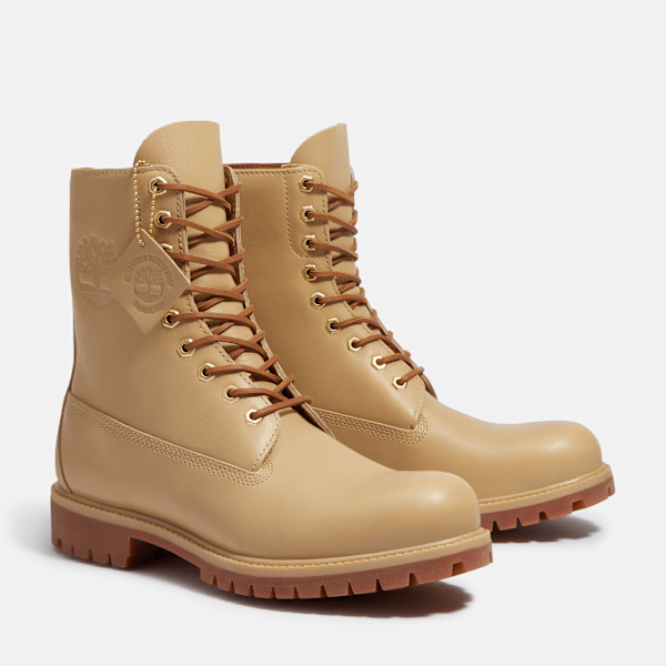 Timberland Founder'S Premium 8-Inch Waterproof Boot Beige Full-Grain Men'S