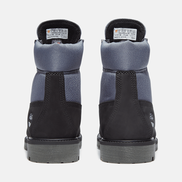 Timberland Heritage 6-Inch Waterproof Boot Black Nubuck/Grey Men'S