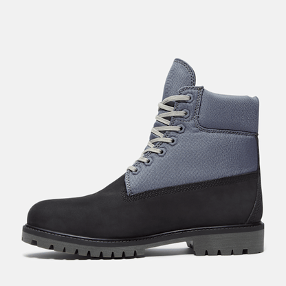 Timberland Heritage 6-Inch Waterproof Boot Black Nubuck/Grey Men'S