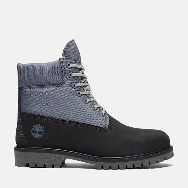 Timberland Heritage 6-Inch Waterproof Boot Black Nubuck/Grey Men'S