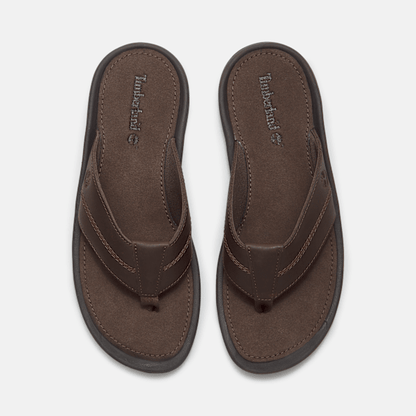 Timberland Originals Slide Sandal Dark Brown Leather Men'S