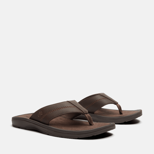 Timberland Originals Slide Sandal Dark Brown Leather Men'S