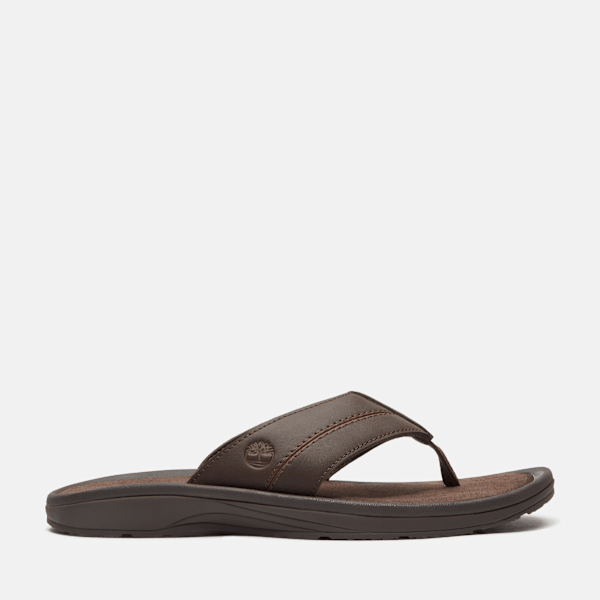 Timberland Originals Slide Sandal Dark Brown Leather Men'S