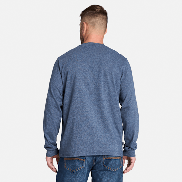 Timberland Pro Core Logo Long-Sleeve T-Shirt Black Iris Heather Men'S