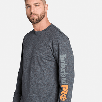 Timberland Pro Core Logo Long-Sleeve T-Shirt Deepest Grey Heather Men'S