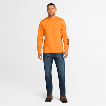 Timberland Pro Core Logo Long-Sleeve T-Shirt Pro Orange Men'S