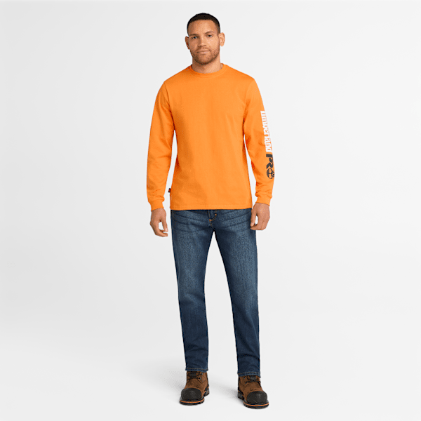 Timberland Pro Core Logo Long-Sleeve T-Shirt Pro Orange Men'S
