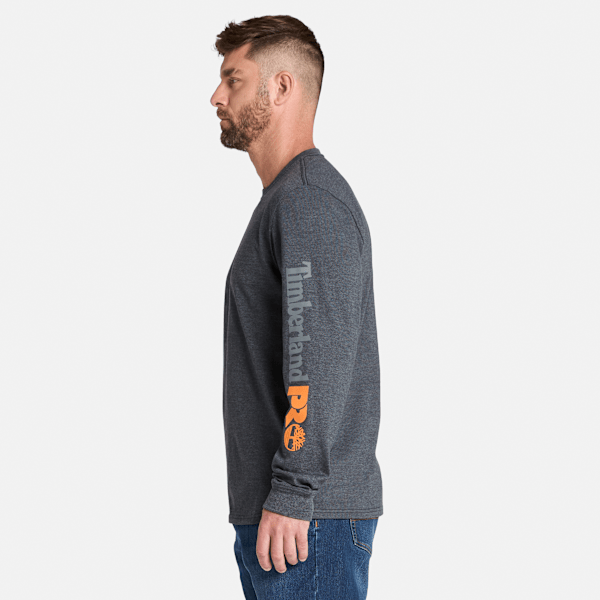 Timberland Pro Core Logo Long-Sleeve T-Shirt Deepest Grey Heather Men'S
