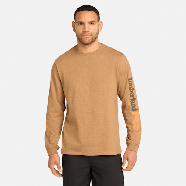 Timberland Pro Core Logo Long-Sleeve T-Shirt Dark Wheat Men'S